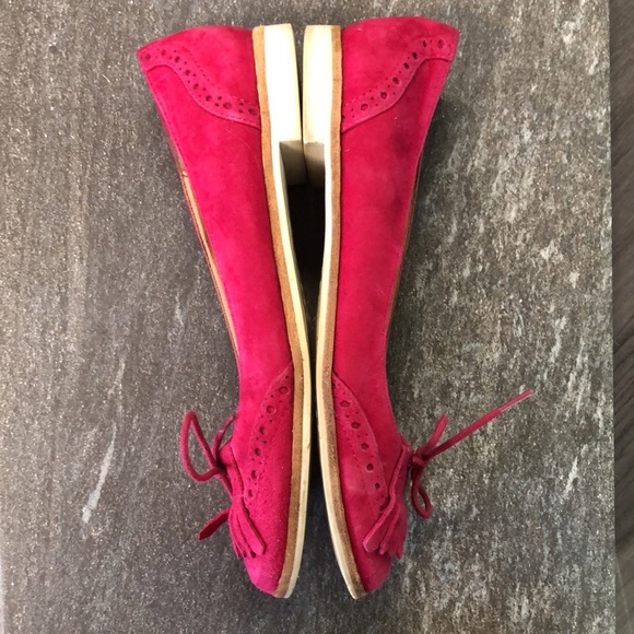Dolce Vita Suede Fringe Loafers Fuchsia Pink 7 - Picture 6 of 9
